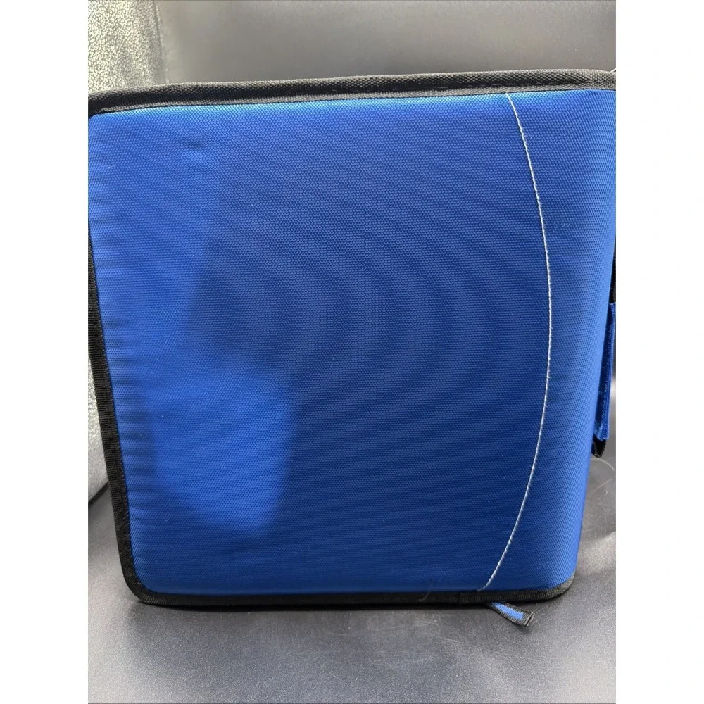 Case•it D-142 Mighty Zip Tab 3-Ring Binder Blue, 5-Color File, Handle, Strap